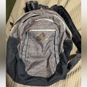 Adidas Heather Gray and Black Backpack